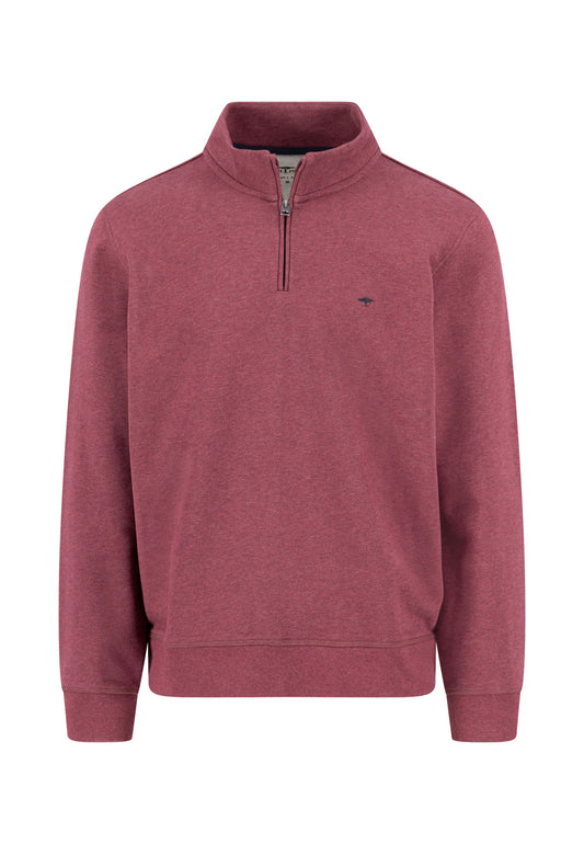 Fynch Hatton Quarter Zip Sweatshirt - Deep Merlot