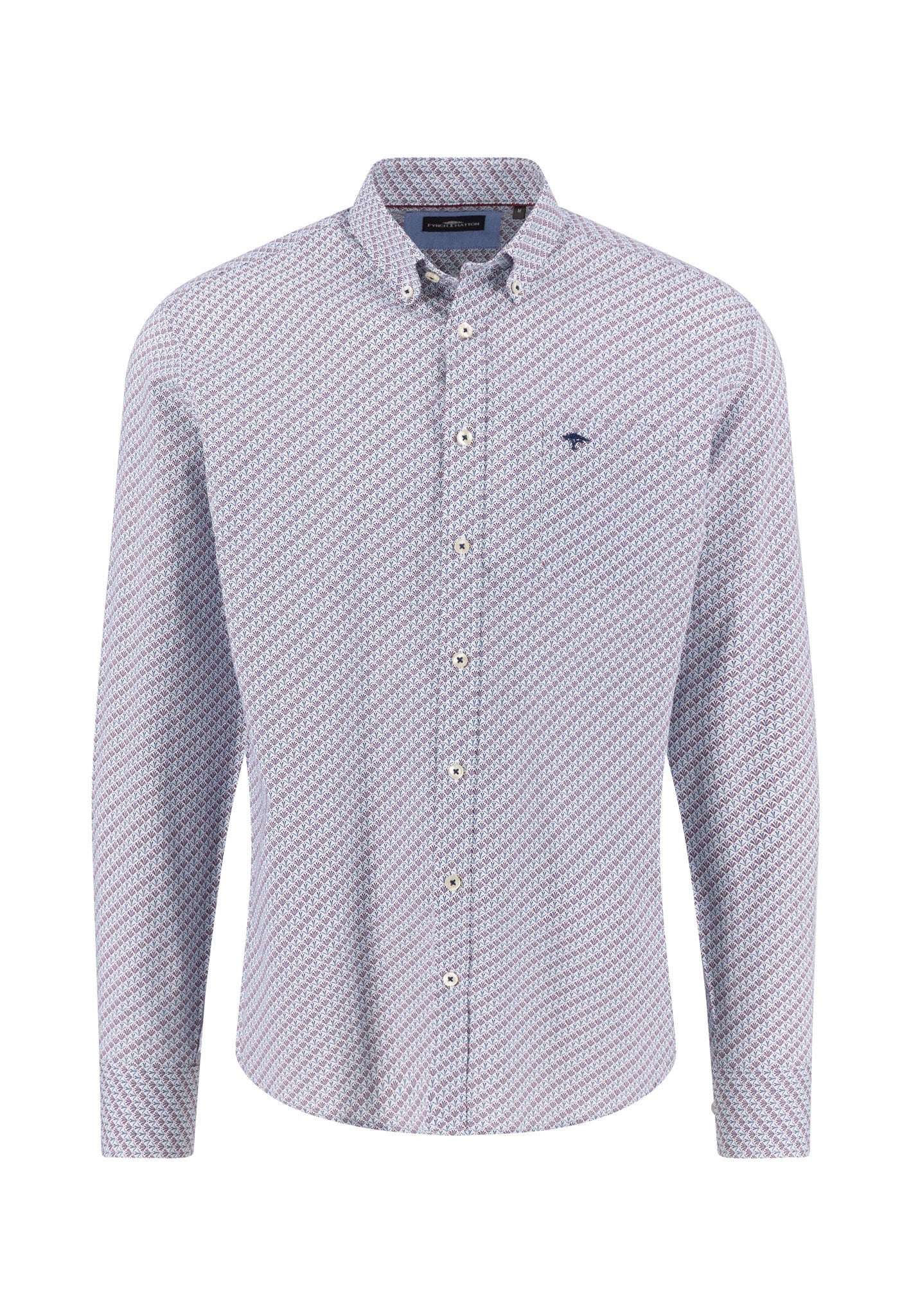 Fynch Hatton Shirt - Seasonal Combi Print - Deep Merlot