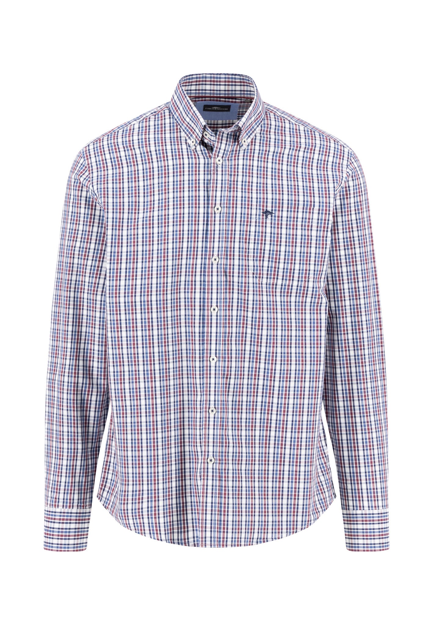 Fynch Hatton Shirt - Seasonal Combi Check - Deep Merlot
