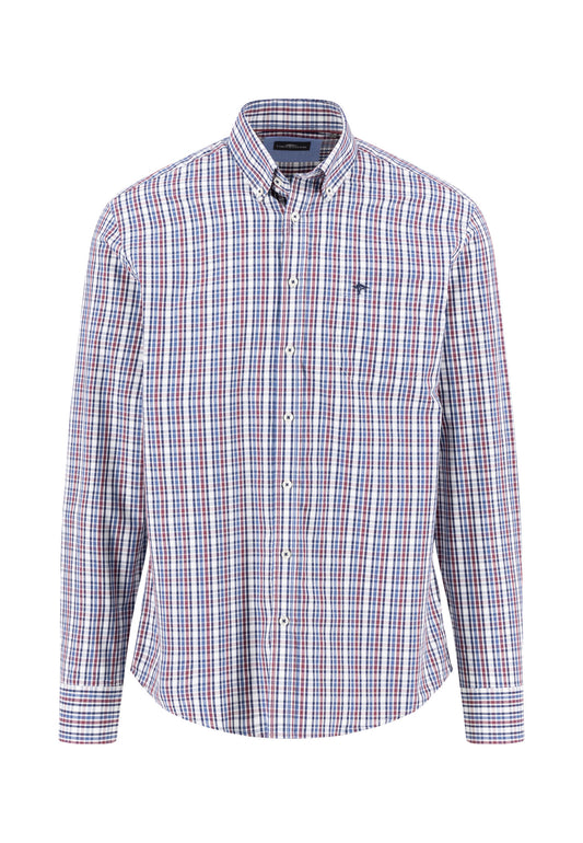 Fynch Hatton Shirt - Seasonal Combi Check - Deep Merlot