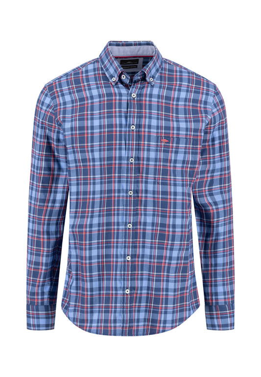 Fynch Hatton Shirt - Twill Check - Berry