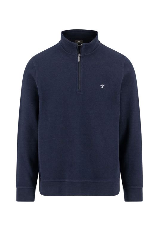 Fynch Hatton Quarter Zip Knitwear - Navy