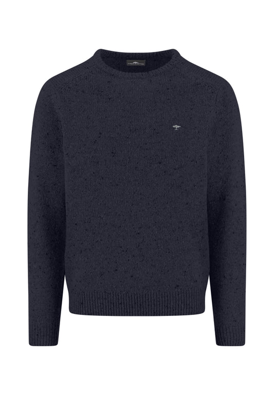 Fynch Hatton Round Neck Knitwear - Donegal - Navy