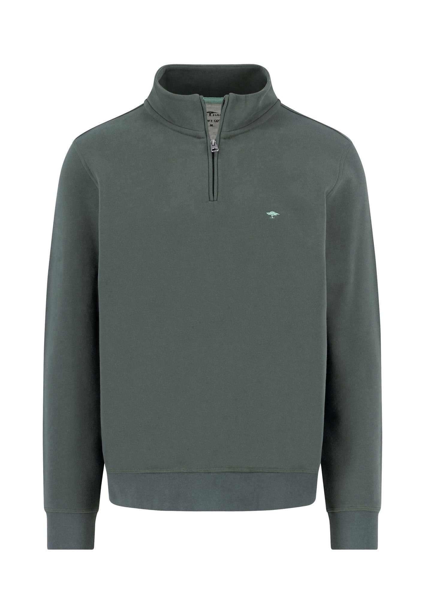 Fynch Hatton Quarter Zip Sweatshirt - Dark Ivy