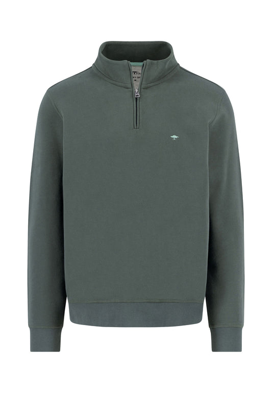 Fynch Hatton Quarter Zip Sweatshirt - Dark Ivy
