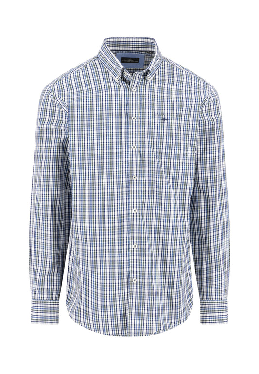 Fynch Hatton Shirt - Seasonal Combi Check - Dark Ivy
