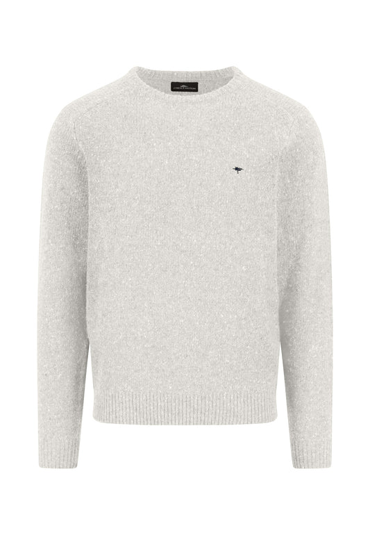 Fynch Hatton Round Neck Knitwear - Donegal - Winter White
