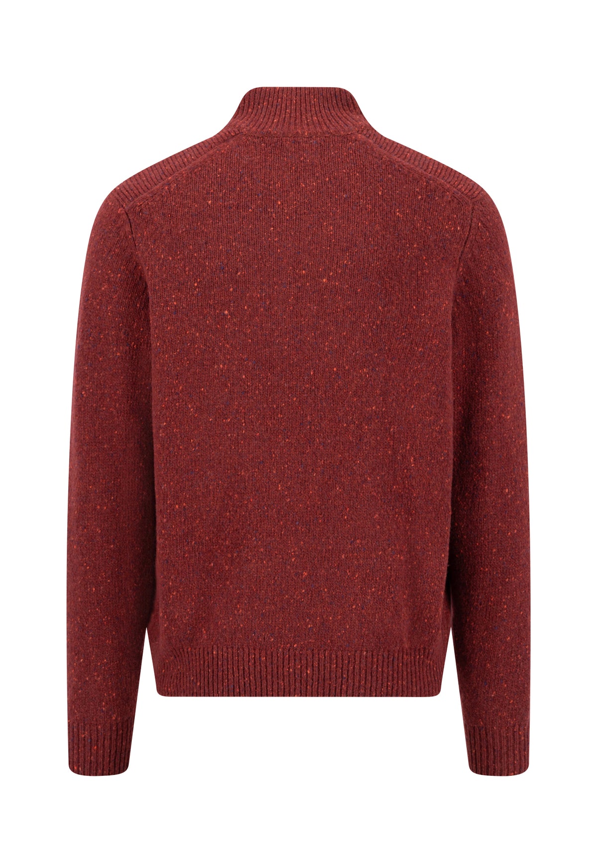 Fynch Hatton Quarter Zip Knitwear - Donegal - Brick