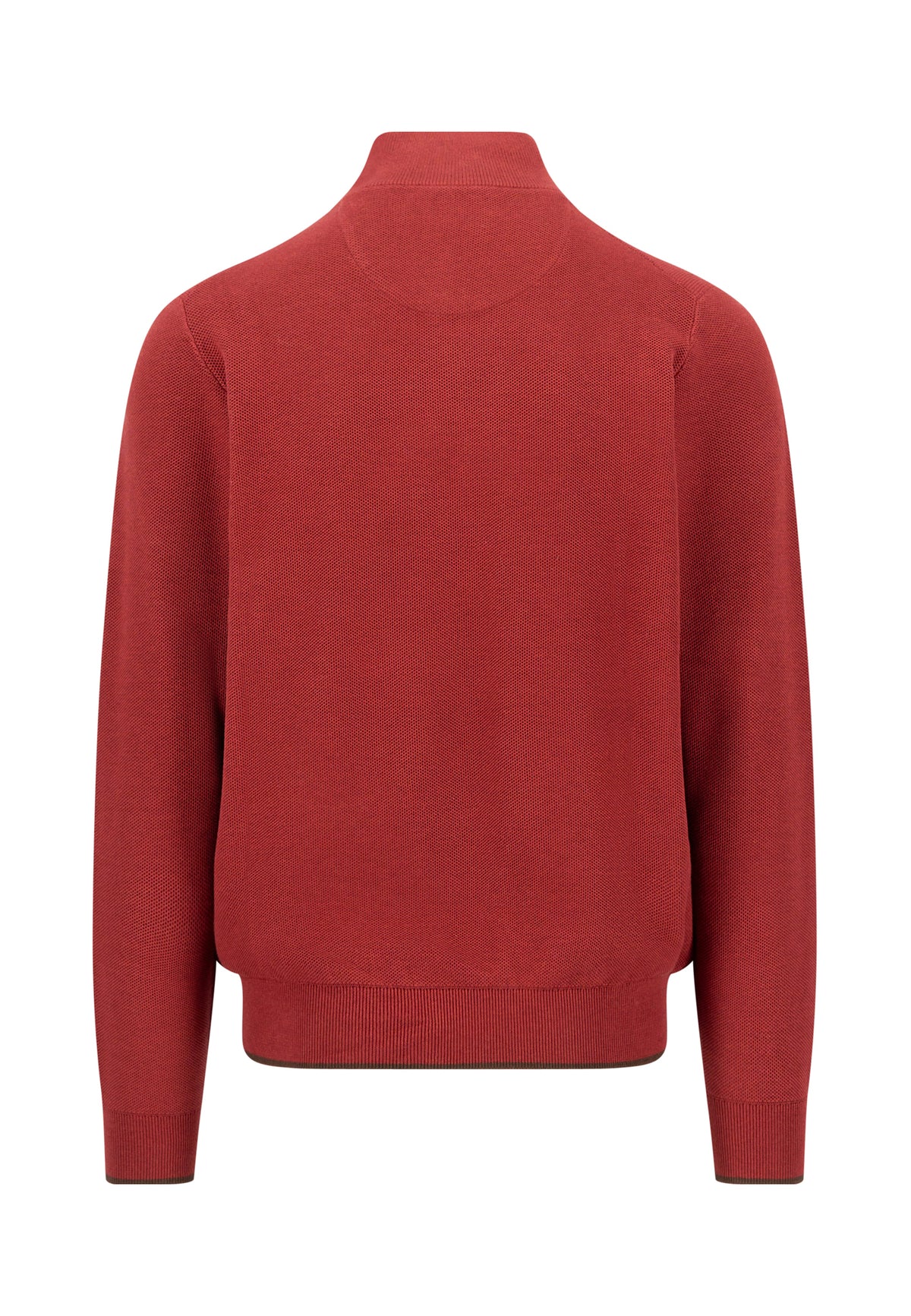 Fynch Hatton Quarter Zip Knitwear - Brick