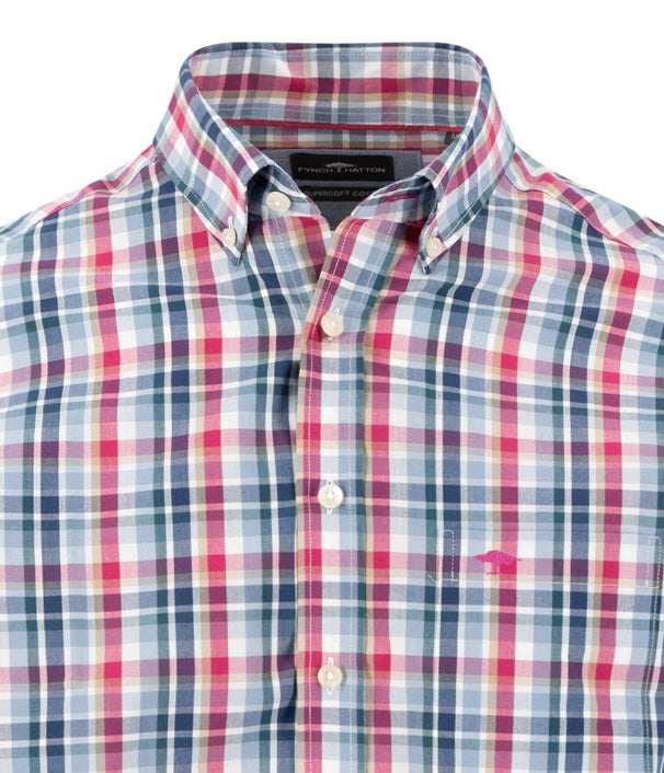 Fynch Hatton Shirt - Multicolour Check - Grape