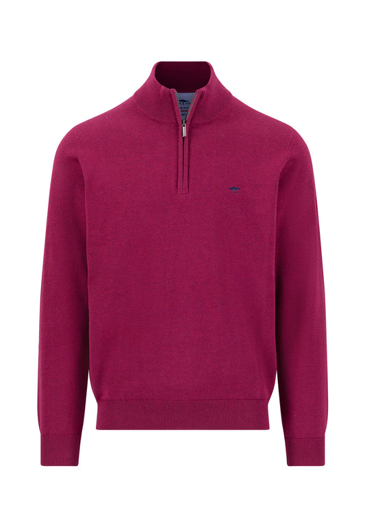 Fynch Hatton Quarter Zip Knitwear - Grape