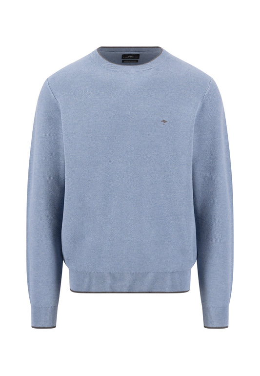 Fynch Hatton Round Neck Knitwear - Air Blue