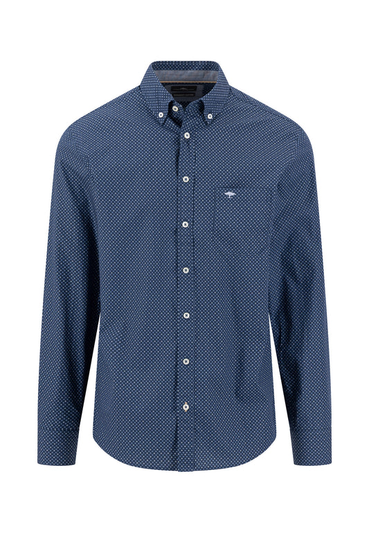 Fynch Hatton Shirt - Minimal Print - Ink Blue