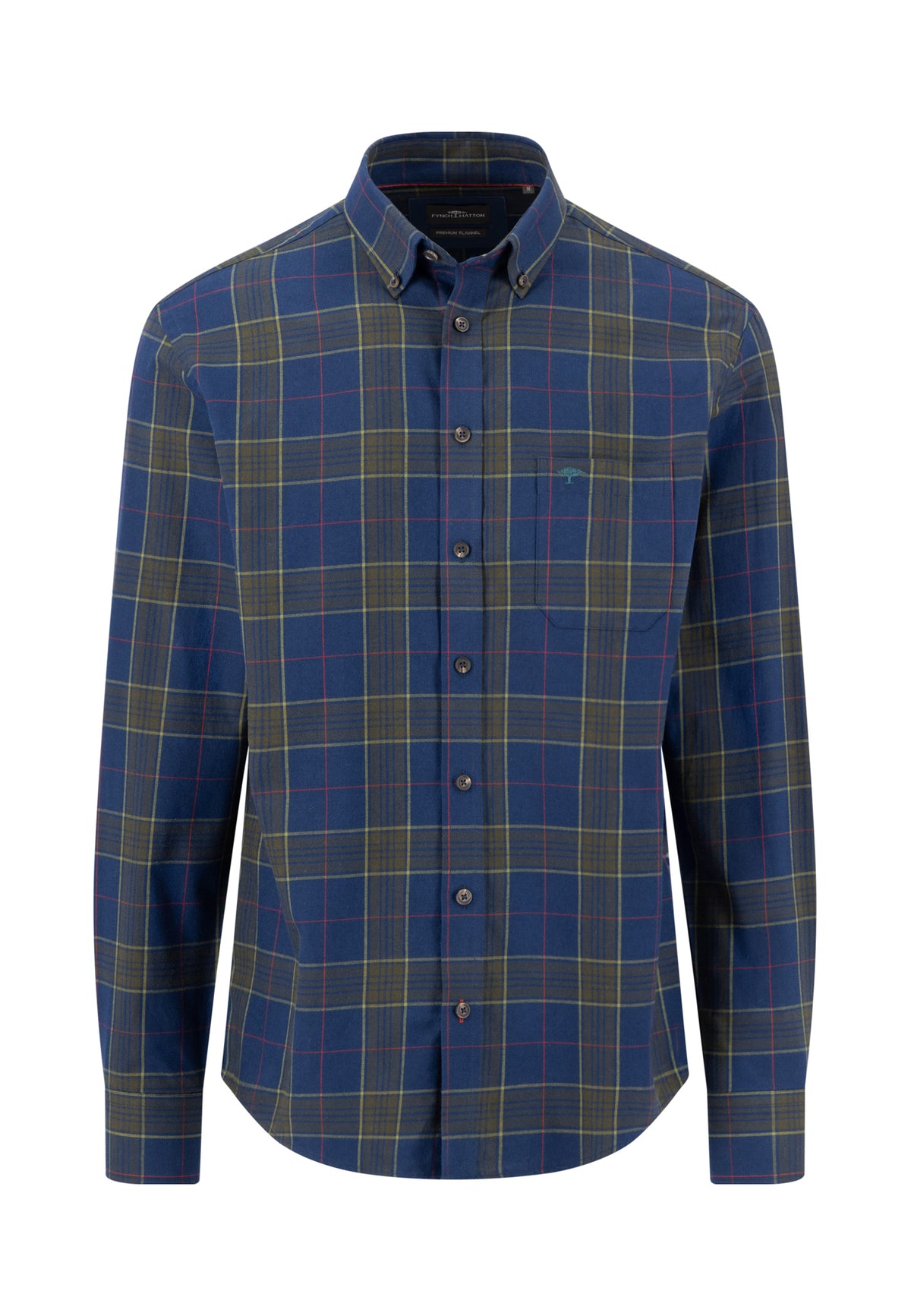 Fynch Hatton Shirt - Dark Check - Navy