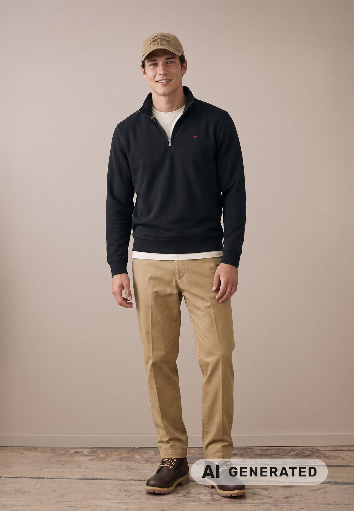 Fynch Hatton Quarter Zip Sweatshirt - Navy