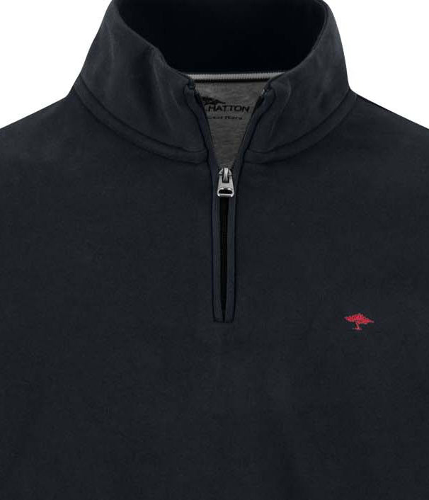 Fynch Hatton Quarter Zip Sweatshirt - Navy
