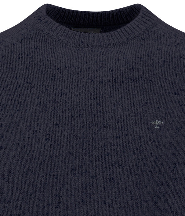 Fynch Hatton Round Neck Knitwear - Donegal - Navy