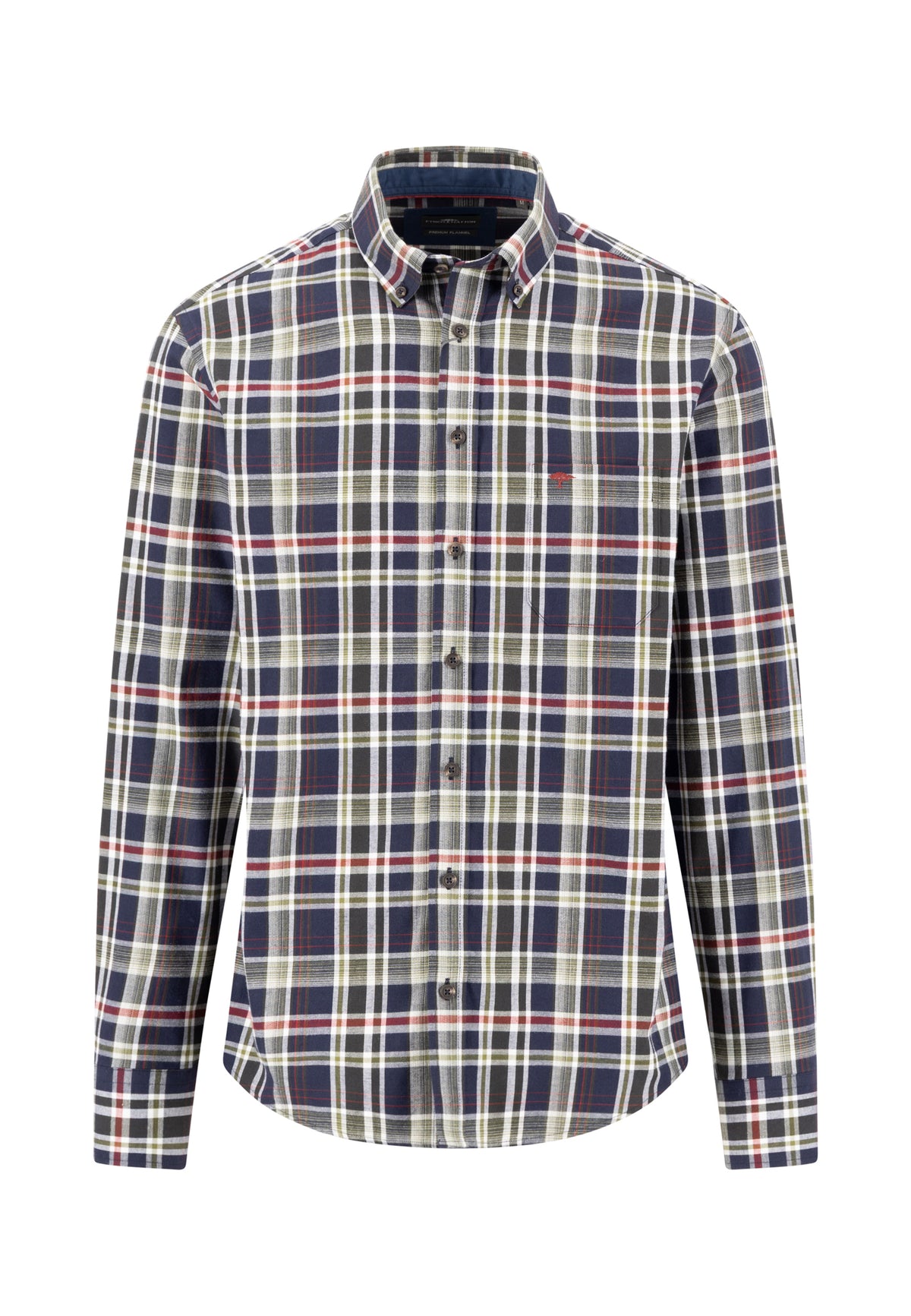 Fynch Hatton Shirt - Colourful Flannel Check - Moss