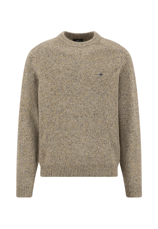 Fynch Hatton Round Neck Knitwear - Donegal - Clay