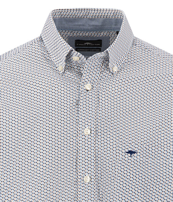 Fynch Hatton Shirt - Graphic Flower - Taupe