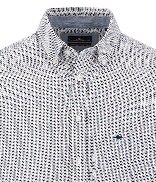 Fynch Hatton Shirt - Graphic Flower - Taupe