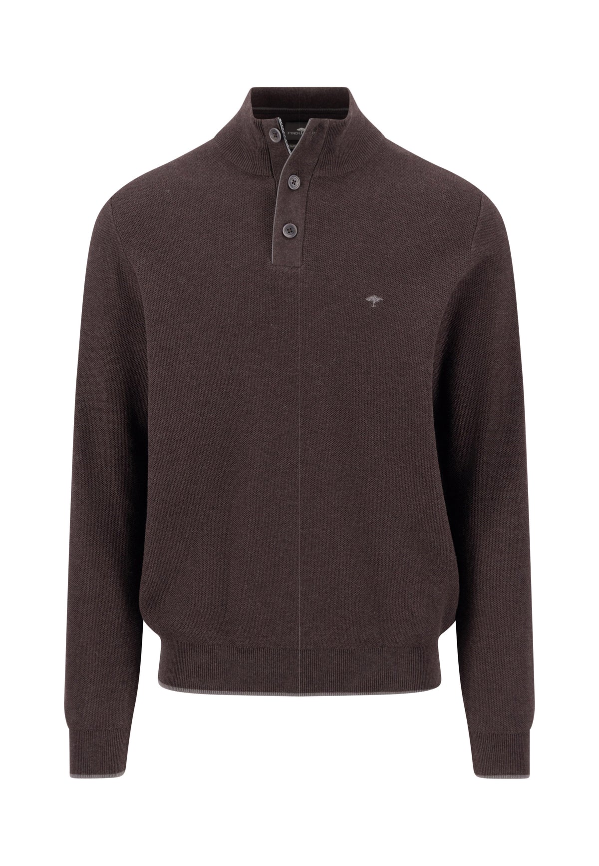 Fynch Hatton Button Neck Knitwear - Soil