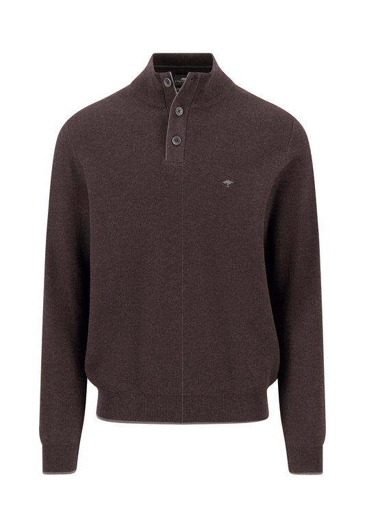 Fynch Hatton Button Neck Knitwear - Soil