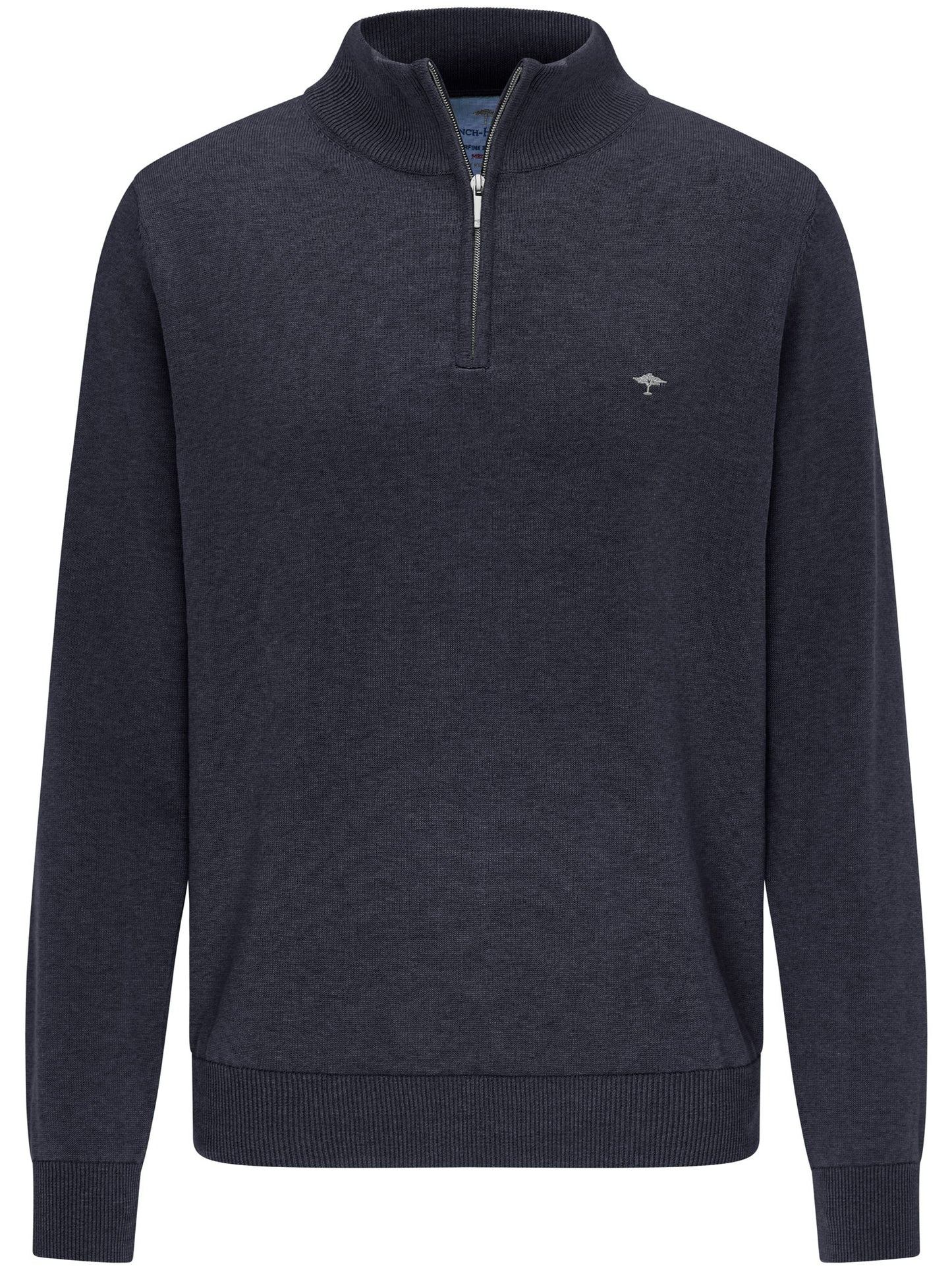 Fynch Hatton Quarter Zip Knitwear - Navy