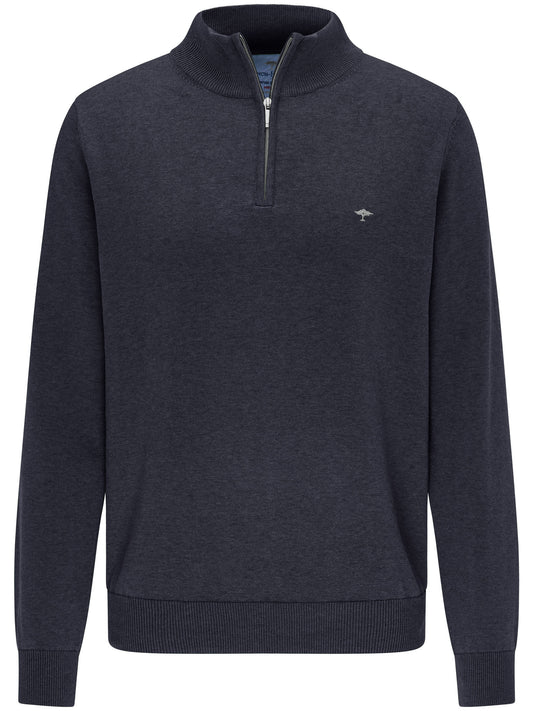 Fynch Hatton Quarter Zip Knitwear - Navy