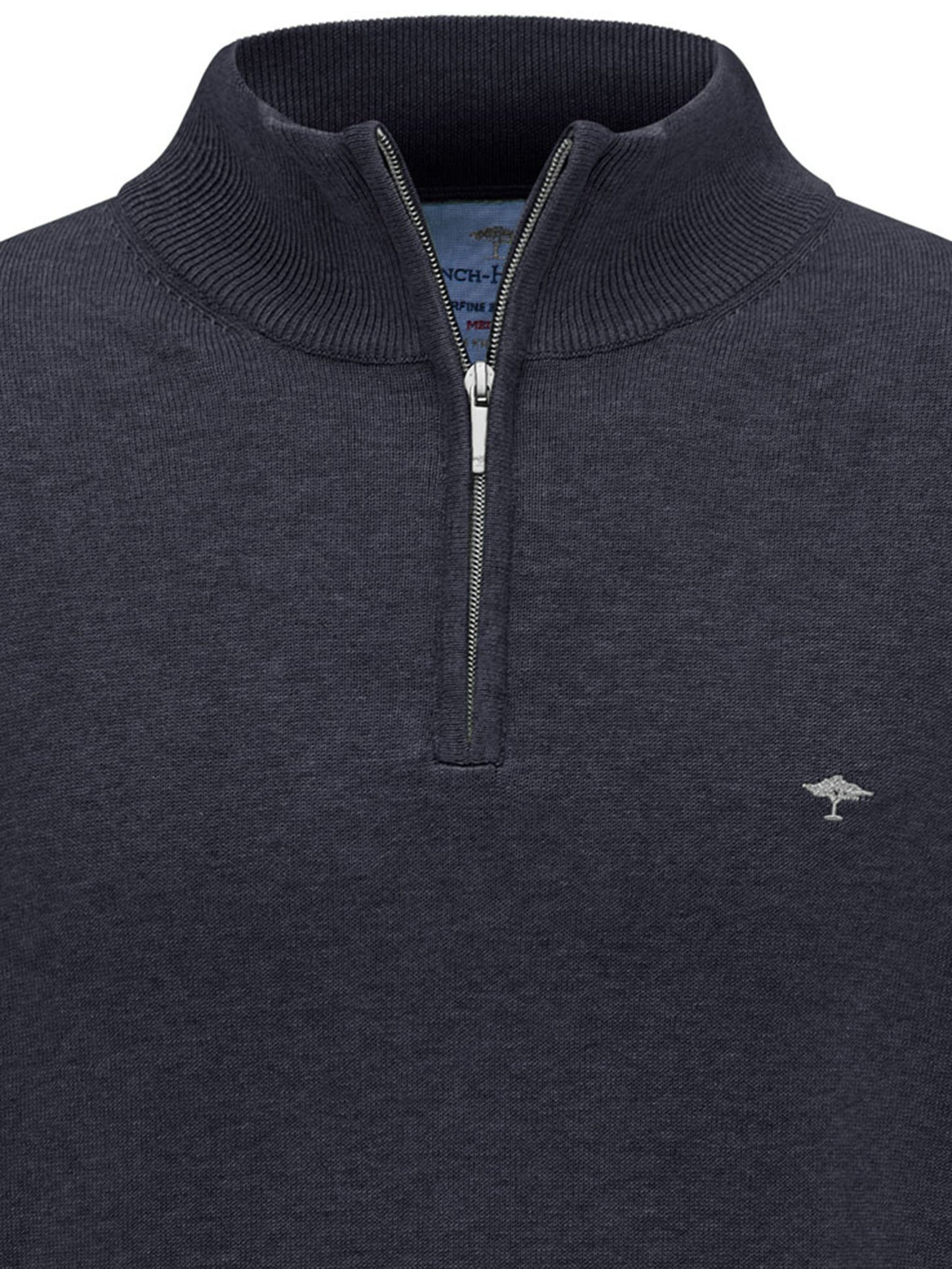 Fynch Hatton Quarter Zip Knitwear - Navy