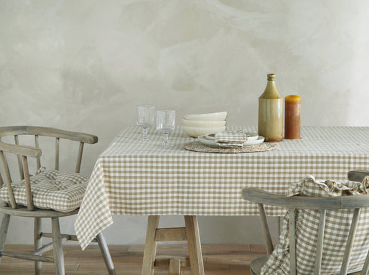 Gingham Tablecloth - Natural