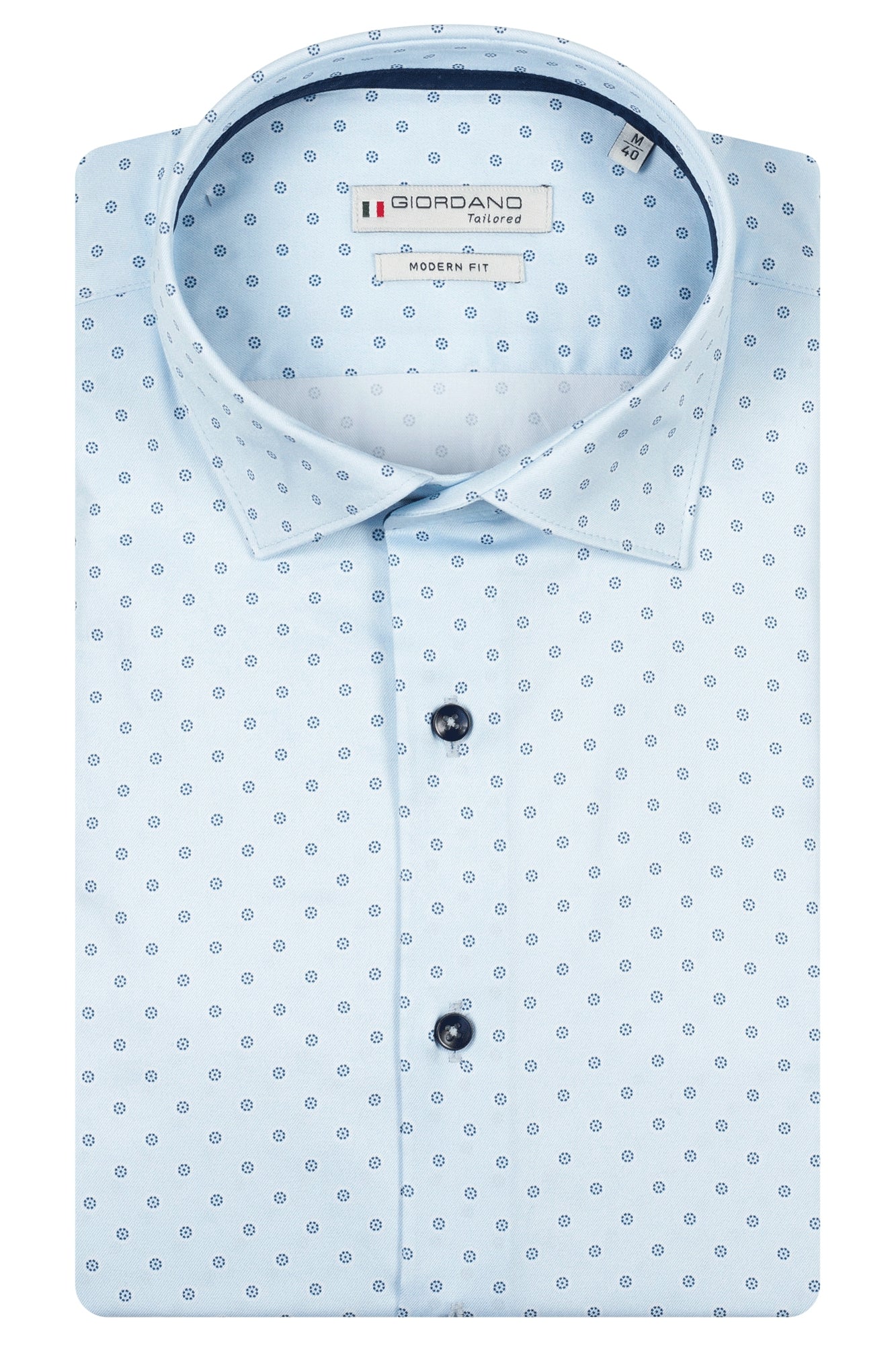 Giordano Modern Fit Shirt - Dot Print - Pale Blue