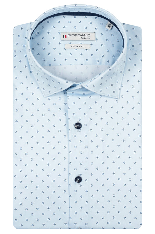 Giordano Modern Fit Shirt - Dot Print - Pale Blue