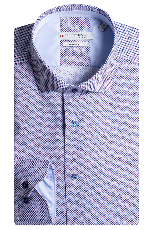 Giordano Modern Fit Shirt - Maggiore - Pearl Print - Pink