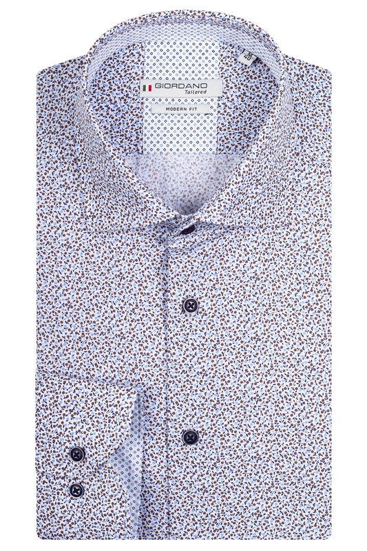 Giordano Modern Fit Shirt - Maggiore - Mini Print - Sand flower