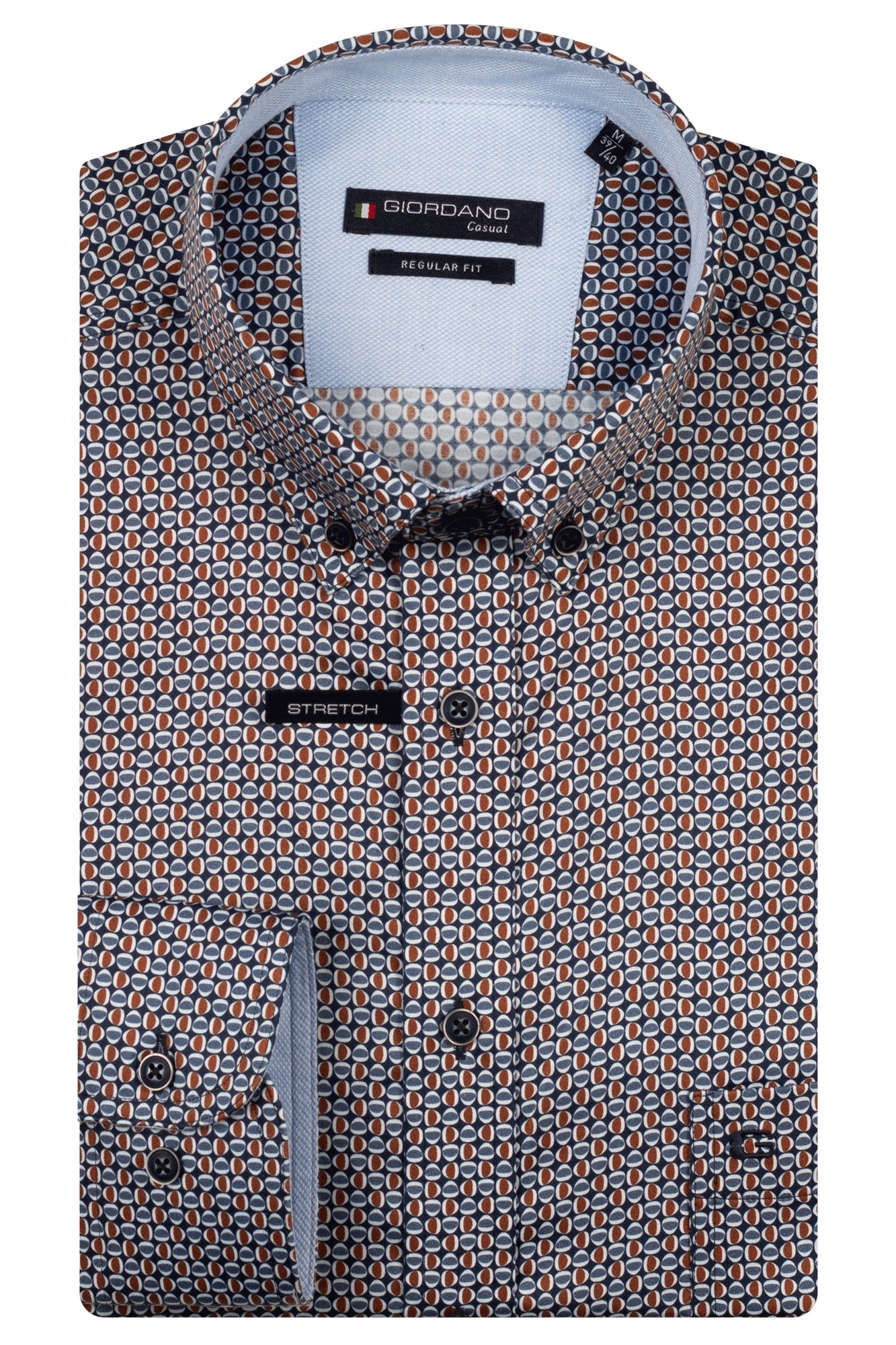 Giordano Shirt - Ivy - Geometric Print - Navy