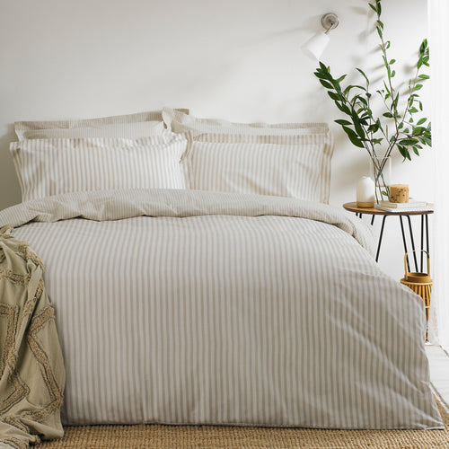 Hebden Duvet Cover Set - Melange Stripe - Natural