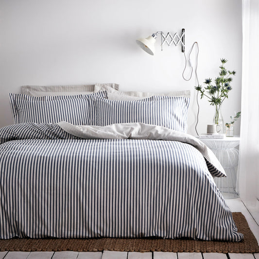 Hebden Stripe Duvet Cover - Navy