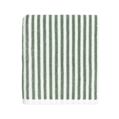 Hebden Striped Cotton Hand Towel - Forest
