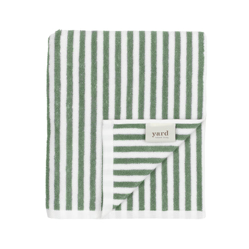 Hebden Striped Cotton Hand Towel - Forest