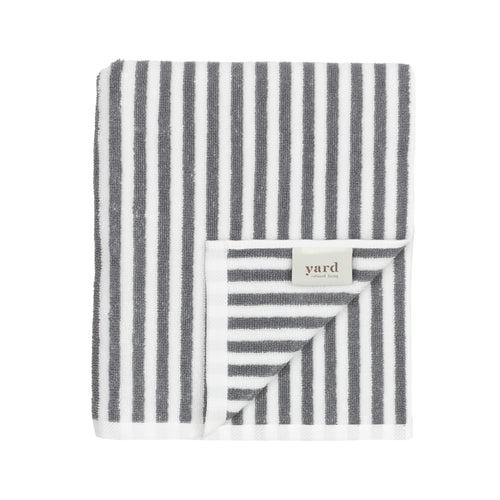 Hebden Striped Cotton Hand Towel - Grey