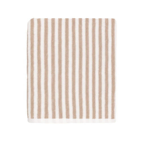 Hebden Striped Cotton Bath Towel - Natural