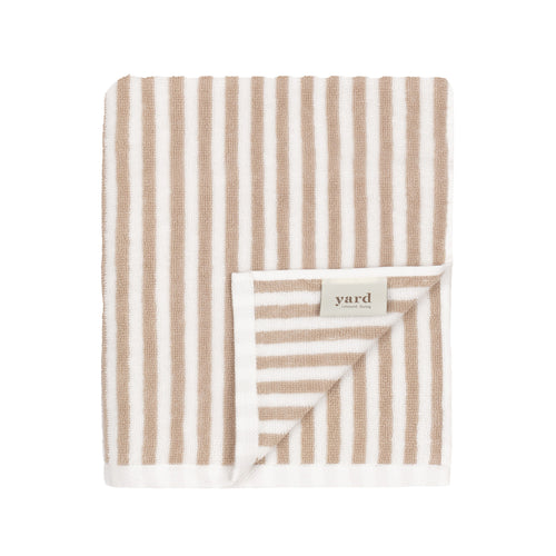 Hebden Striped Cotton Bath Towel - Natural