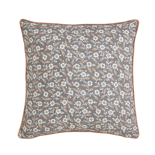 Harvest Moon Folk Ditsy Cushion - Graphite/Copper