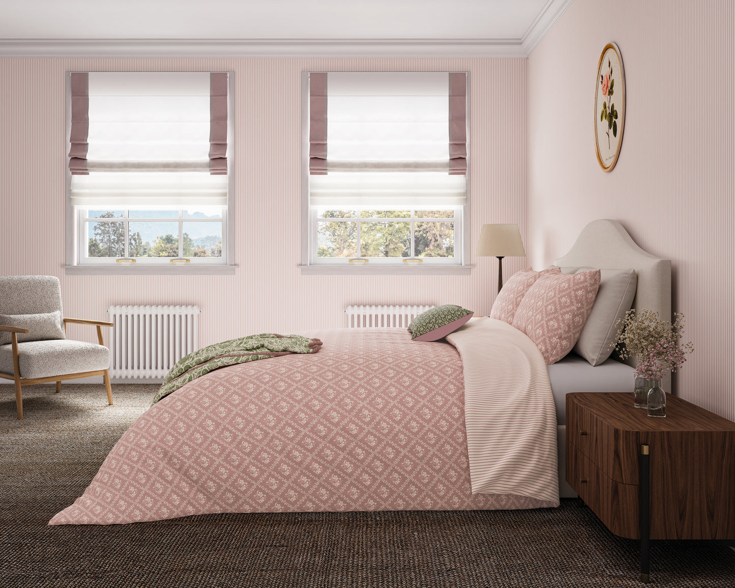 Harvest Moon Meadow Posy Duvet Cover Set - Pink