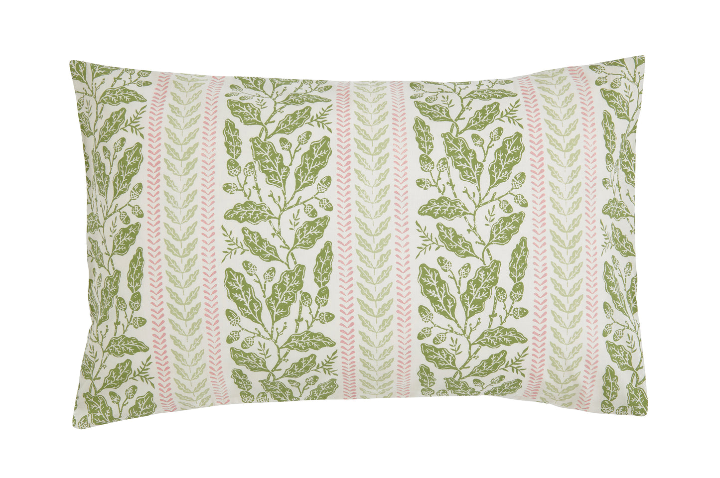 Harvest Moon Oak Stripe Duvet Cover Set - Green/Pink