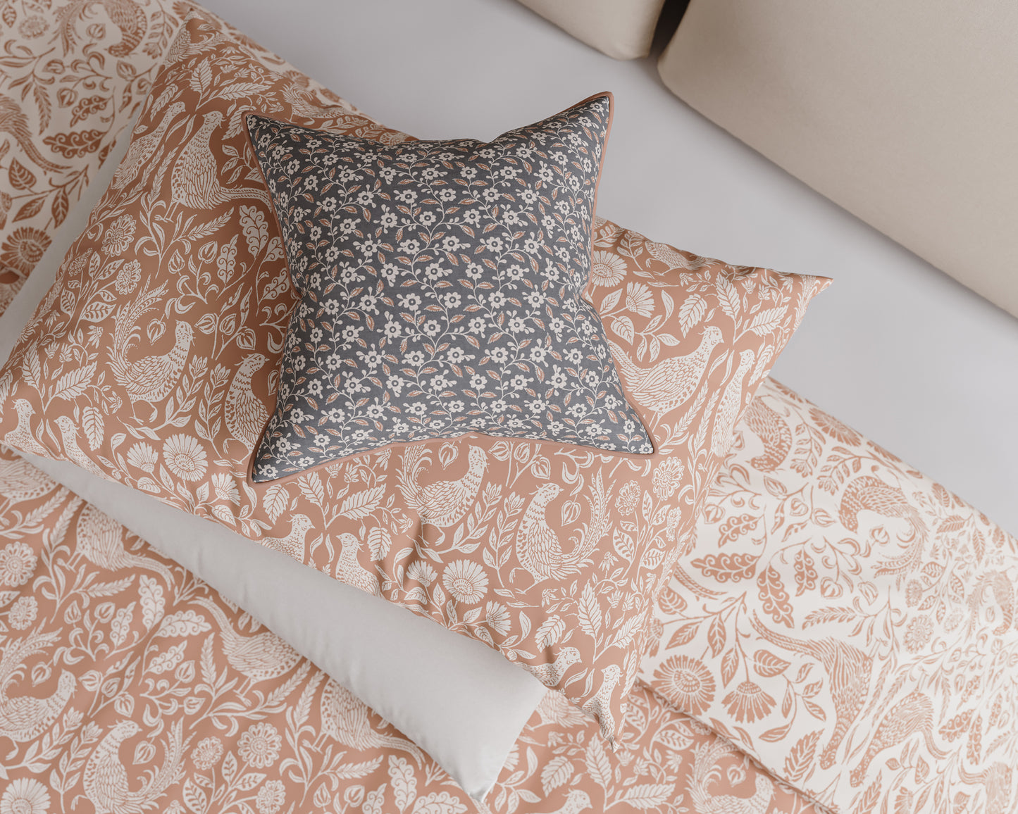 Harvest Moon Pheasants Duvet Cover Set - Copper