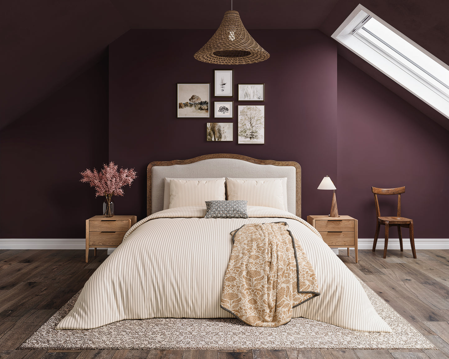 Harvest Moon Ticking Stripe Duvet Cover Set - Graphite/Copper