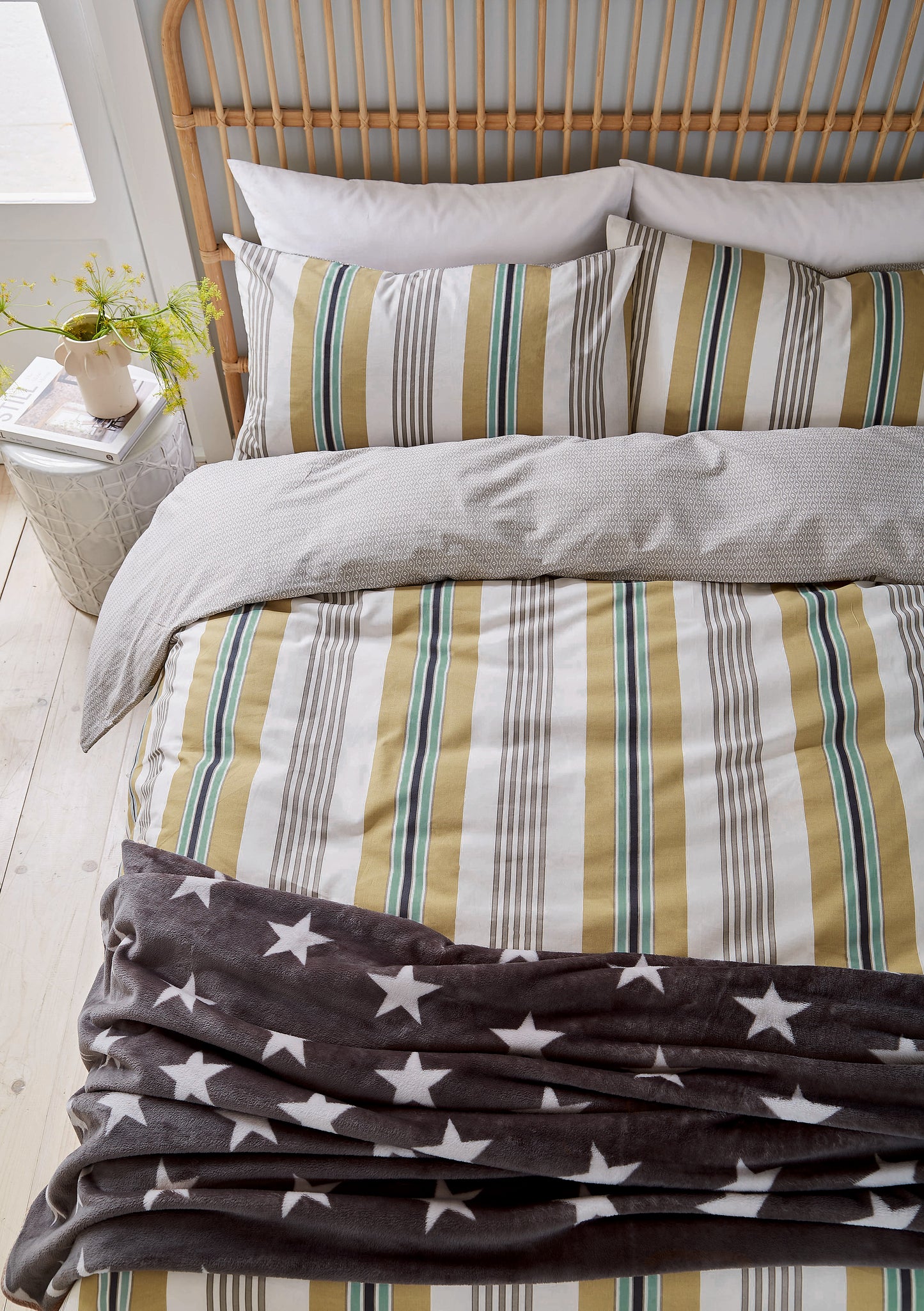 Helena Springfield Long Island Huntington Stripe Duvet Cover Set - Amber