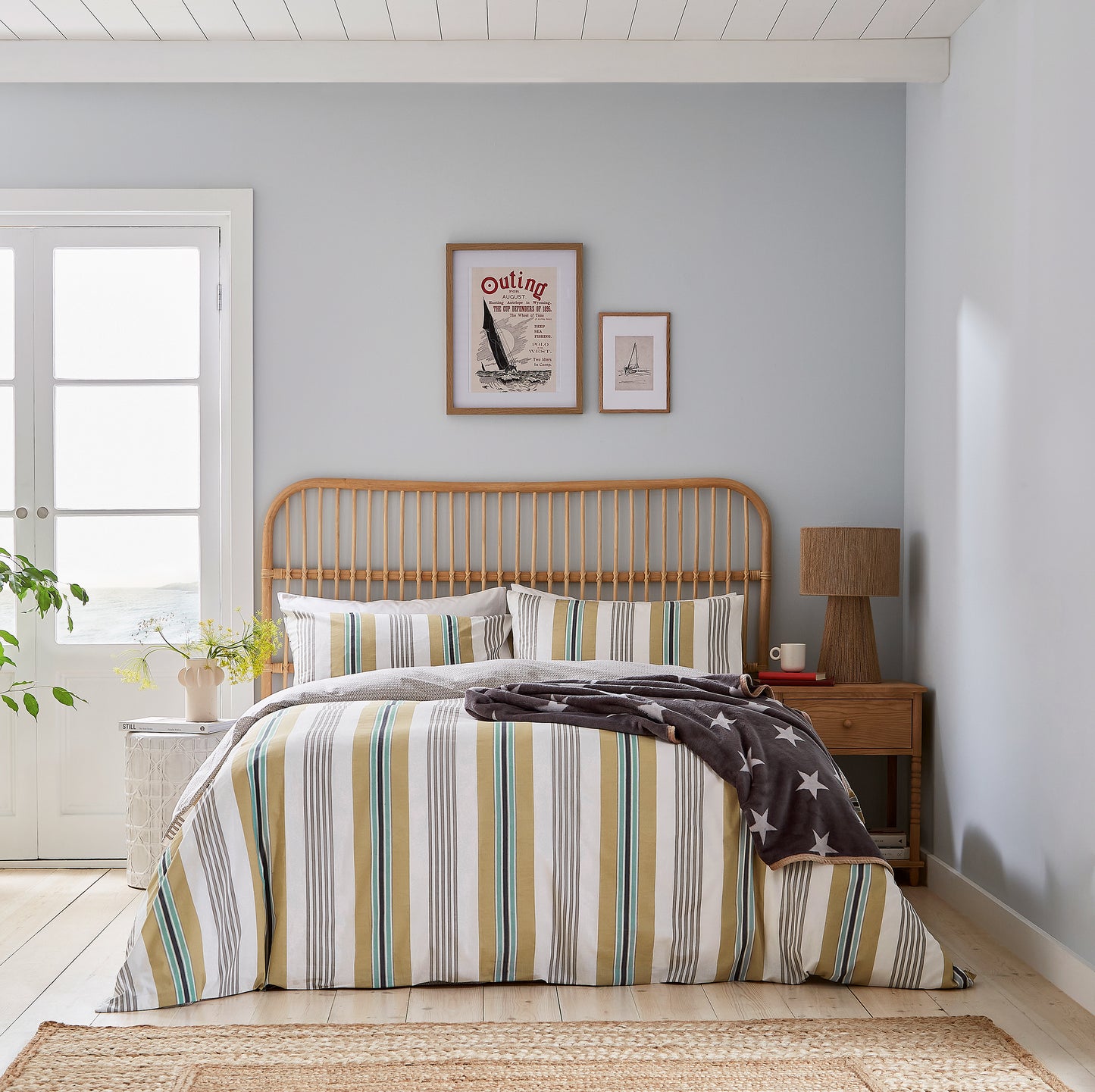Helena Springfield Long Island Huntington Stripe Duvet Cover Set - Amber